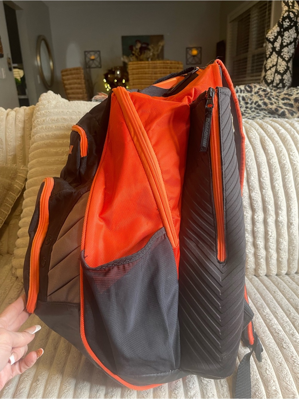 DeMarini Voodoo Baseball Softball Equipment Backpack Black Orange - Picture 6 of 11